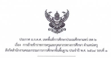 การย้ายข้าราชการครูและบุคลากรทางการศึกษา ตำแหน่งครู สังกัดสำนักงานคณะกรรมการการศึกษาขั้นพื้นฐาน ประจำปี พ.ศ. 2569 รอบที่ 1