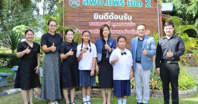 ติดตามความเรียบร้อย และให้กำลังใจคณะทำงาน ผู้บริหารสถานศึกษา ครู และนักเรียน การแข่งขันทักษะภาษาไทย ระดับประเทศ