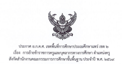 การย้ายข้าราชการครูและบุคลากรทางการศึกษา ตำแหน่งครูสังกัดสำนักงานคณะกรรมการการศึกษาขั้นพื้นฐาน ประจำปี พ.ศ. 2569